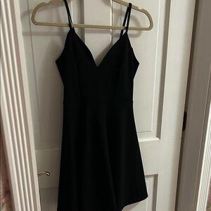 Elegant Black Spaghetti Strap Dress
